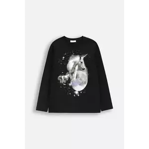 Coccodrillo longsleeve copii culoarea negru, EVERYDAY GIRL A imagine