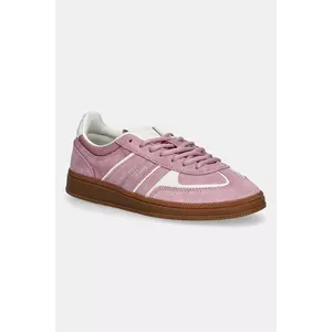Tommy Jeans sneakers din piele întoarsă THE GREENWICH EDGE culoarea roz, EN0EN02838 imagine