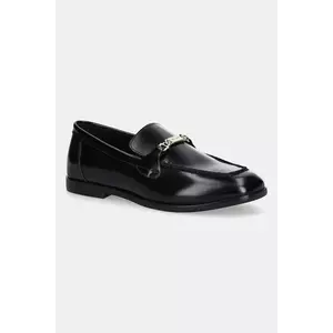 Gant mocasini de piele Gimble culoarea negru, cu toc plat, 31571125 imagine
