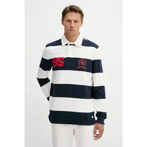 Tommy Jeans longsleeve din bumbac culoarea bleumarin, cu imprimeu, DM0DM22074 imagine