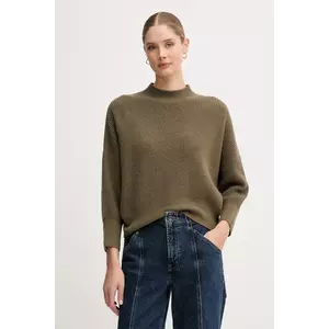 OUI pulover din amestec de lână culoarea verde, cu guler, 94268 imagine