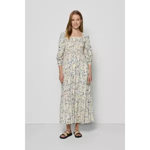 Bizuu rochie PATRYA culoarea bej, midi, evazați, PATRYA KREMOWY imagine