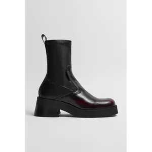 Miista botine Oliana culoarea bordo, cu toc drept, E8_4029 imagine