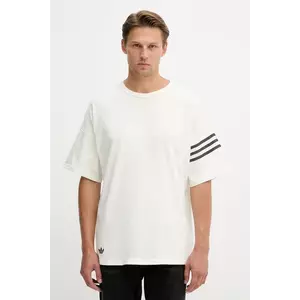 adidas Originals tricou din bumbac Neu C Tee culoarea bej, uni, HZ3698 imagine