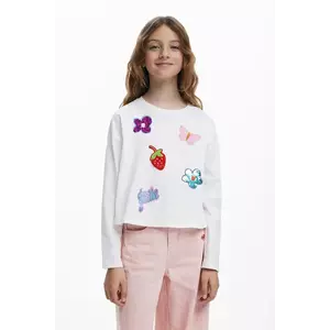 Desigual longsleeve copii culoarea alb, 25WGTK21 imagine