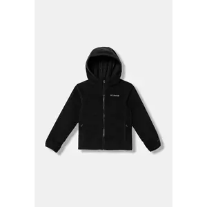 Columbia bluză copii Arctic Peak culoarea negru, cu glugă, uni, 2134921 imagine