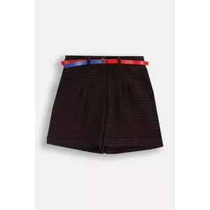 Coccodrillo pantaloni scurți culoarea bordo, cu imprimeu, talie reglabila, ACADEMY GIRL JUNIOR imagine