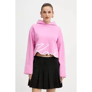 Karl Lagerfeld bluză culoarea roz, cu imprimeu, A4W20039 imagine