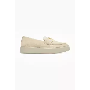 Vanda Novak mocasini din piele întoarsă Kayla culoarea bej, cu platforma, Kayla imagine