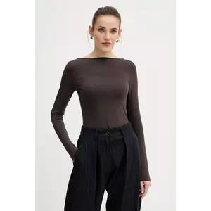 Karl Lagerfeld longsleeve culoarea maro, A4W17045 imagine