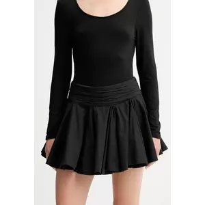 AllSaints fustă din bumbac TULIP culoarea negru, mini, evazați, W016RD imagine