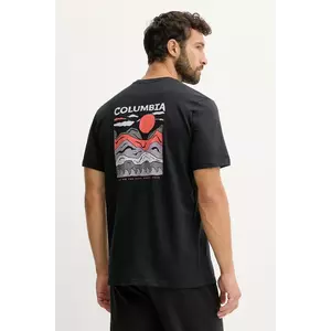 Columbia tricou din bumbac Explorers Canyon culoarea negru, cu imprimeu, 2036451. imagine