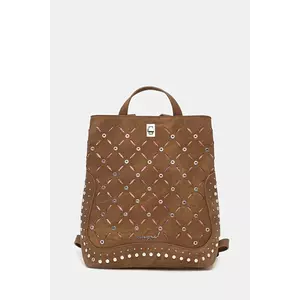 Desigual rucsac YANKEE METAL PATCH S culoarea maro, mic, cu imprimeu, 25WAKP31 imagine