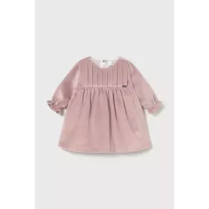 Mayoral Newborn rochie de catifea pentru bebeluși culoarea roz, mini, evazată imagine