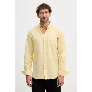 Lindbergh cămașă de in culoarea verde, cu guler button-down, regular, 30.220276 imagine