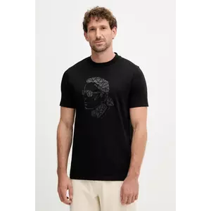 Karl Lagerfeld tricou din bumbac culoarea negru, cu imprimeu, 554225.755046 imagine