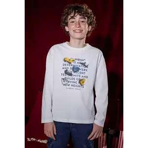 Mayoral longsleeve din bumbac culoarea bej, 7006 imagine