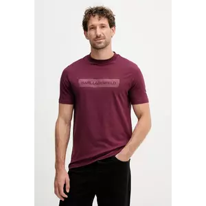 Karl Lagerfeld tricou culoarea bordo, cu imprimeu, 554221.755035 imagine