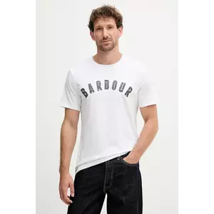 Barbour tricou din bumbac BOUGHS culoarea alb, cu imprimeu, MTS1509 imagine