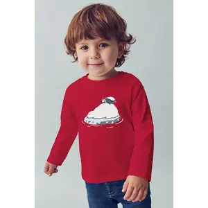 Mayoral longsleeve din bumbac pentru copii culoarea rosu, cu imprimeu, 2071 imagine