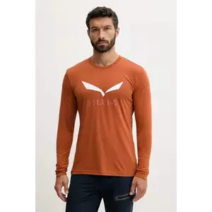 Salewa longsleeve sport Solidlogo culoarea verde, cu imprimeu imagine