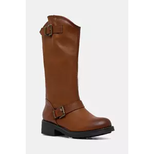 Answear Lab cizme femei, culoarea maro, cu toc plat, izolare usoara imagine