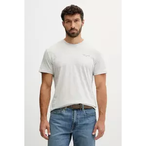 Tommy Jeans tricou din bumbac culoarea gri, cu imprimeu, DM0DM21780 imagine