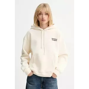 Levi's bluză culoarea bej, cu glugă, cu imprimeu, 004ND imagine