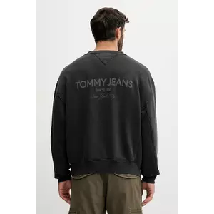 Tommy Jeans hanorac de bumbac culoarea gri, cu imprimeu, DM0DM22079 imagine