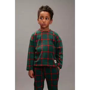 Mini Rodini hanorac polar pentru copii culoarea verde, cu model, 25710126 imagine