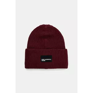 Karl Lagerfeld Jeans căciulă de lână culoarea bordo, A4W33079 imagine