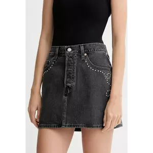 Levi's fustă jeans culoarea gri, mini, drept, A4694 imagine