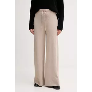 Gaudi pantaloni culoarea bej, lat, high waist, 521FD23002 imagine