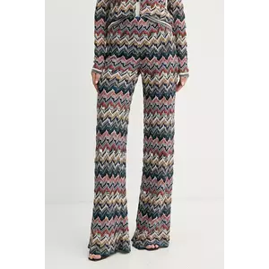 Missoni pantaloni din lână culoarea violet, evazati, high waist, DS25WI0Q.BR012F imagine