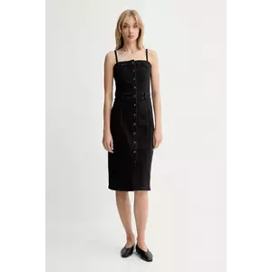 Levi's rochie jeans culoarea negru, midi, mulata, 0002S imagine
