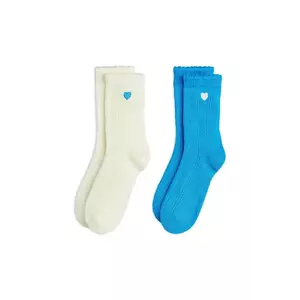 Mini Rodini șosete copii 2-pack culoarea alb, 25760121 imagine