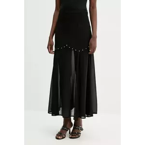 Never Fully Dressed fustă culoarea negru, maxi, evazati, NFDSK736 imagine