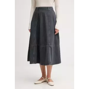 Mos Mosh fustă jeans CYNTHIA culoarea gri, midi, evazati, 174680 imagine