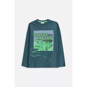 Coccodrillo longsleeve din bumbac pentru copii culoarea verde, cu imprimeu, EVERYDAY BOY A imagine