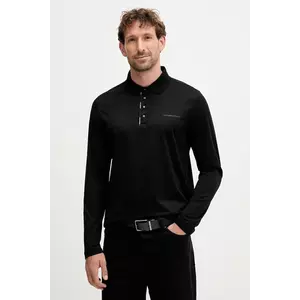 Karl Lagerfeld longsleeve din bumbac culoarea negru, uni, 554200.745002 imagine