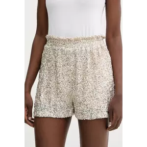 Never Fully Dressed pantaloni scurți culoarea argintiu, uni, high waist, NFDTR512 imagine