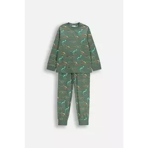 Coccodrillo pijamale de bumbac pentru copii culoarea verde, cu model, PYJAMAS imagine