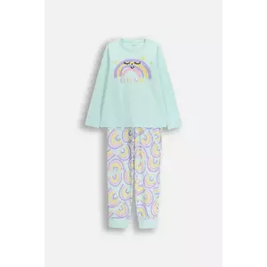 Coccodrillo pijamale de bumbac pentru copii culoarea turcoaz, cu model, PYJAMAS imagine