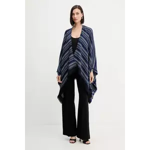 Missoni poncho de lână culoarea bleumarin, MA9EWODA413 imagine