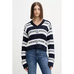 Tommy Jeans pulover de bumbac culoarea bleumarin, DW0DW21682 imagine