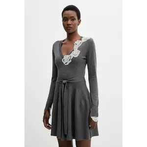 Blugirl Blumarine rochie din lână culoarea gri, mini, evazati, RF5231.MA82O imagine