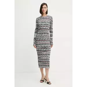Missoni rochie din lână culoarea alb, maxi, mulata, DS25WG01.BK01C0 imagine