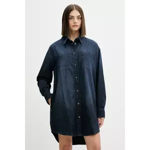 Tommy Jeans rochie jeans culoarea bleumarin, mini, oversize, DW0DW21650 imagine