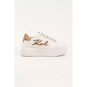 Karl Lagerfeld sneakers din piele KREEPER LO culoarea alb, KL42372C imagine