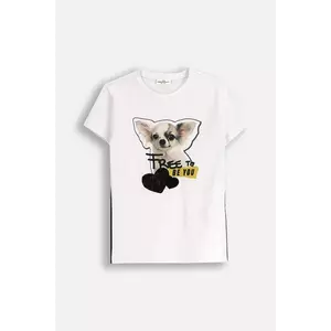 Coccodrillo tricou de bumbac pentru copii culoarea alb, CRAFT PUNK GIRL JUNIOR imagine